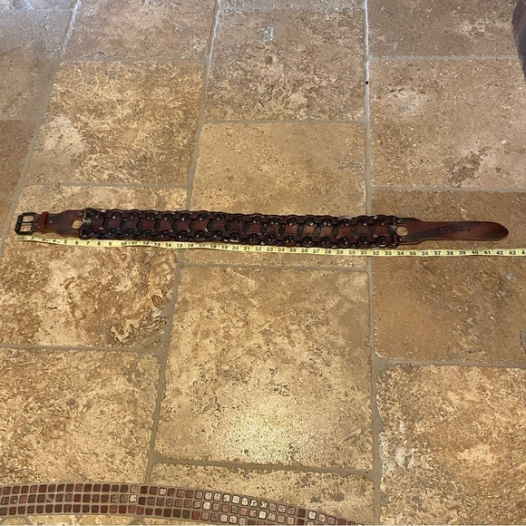 Women Brown Thick Genuine Leather Belt Size Large main image 7